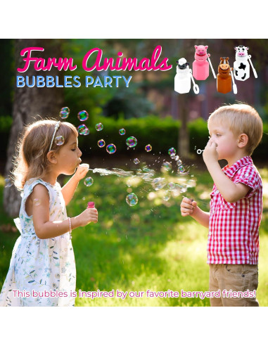 Burbujas de Animales de Granja 4E's Novelty - Paquete de 12
