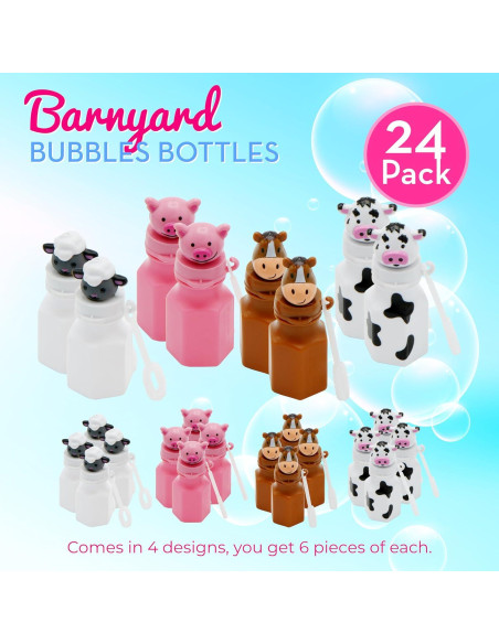 Burbujas de Animales de Granja 4E's Novelty - Paquete de 12