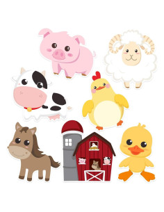 Blulu 35 Piezas Decoración Animales de Granja para Fiesta