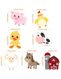 Blulu 35 Piezas Decoración Animales de Granja para Fiesta 2