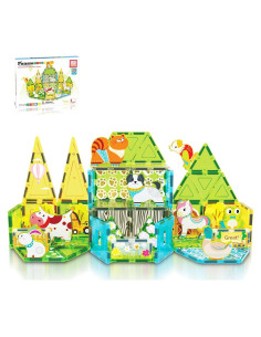 PicassoTiles Juego Magnético de Animales de Granja 44 Piezas
