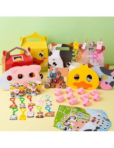 Conjunto Fiesta Cumpleaños Animales Granja 82 PCS DMIGHT