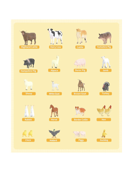 Juego de Figuras de Animales de Granja RECUR 45 Piezas
