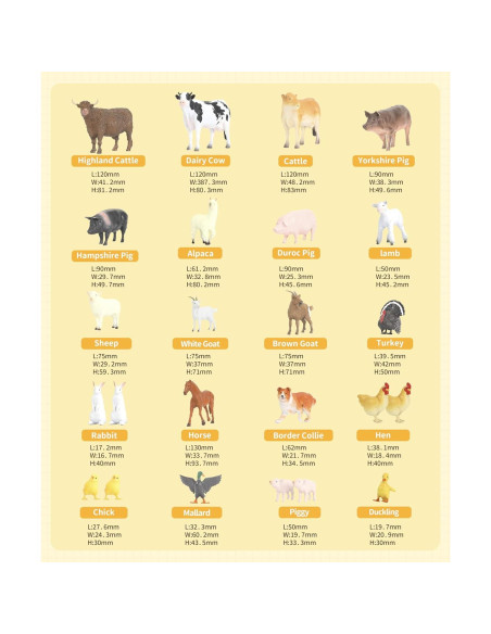 Juego de Figuras de Animales de Granja RECUR 45 Piezas