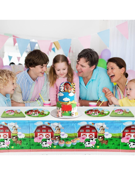 Juego de Vajilla de Fiesta Animales de Granja 20 Platos 20 Servilletas