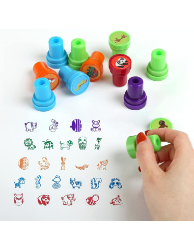 26 Sellos de Animales KESOTO para Niños - Autoentintados