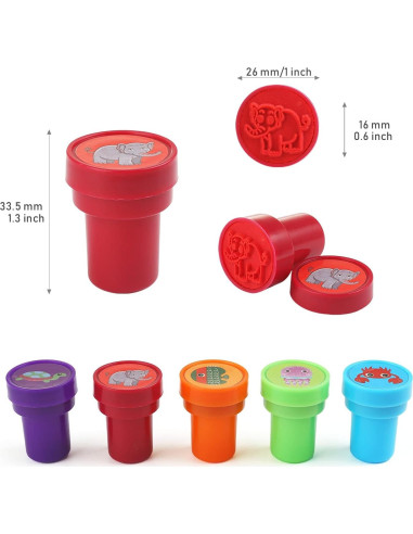 26 Sellos de Animales KESOTO para Niños - Autoentintados