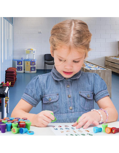 26 Sellos de Animales KESOTO para Niños - Autoentintados