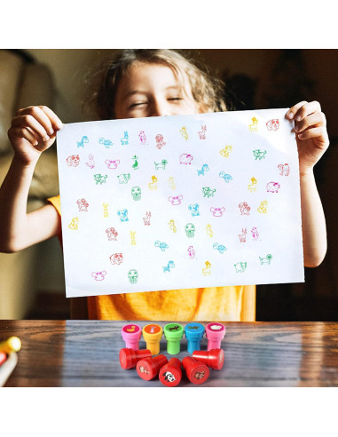 26 Sellos de Animales KESOTO para Niños - Autoentintados