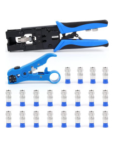Kit de Herramienta de Compresión Coaxial Knoweasy - Crimpado RG59, RG6, F, BNC