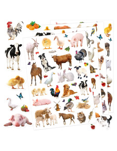 Pegatinas de Animales de Granja Genérico 720 Piezas Decorativas