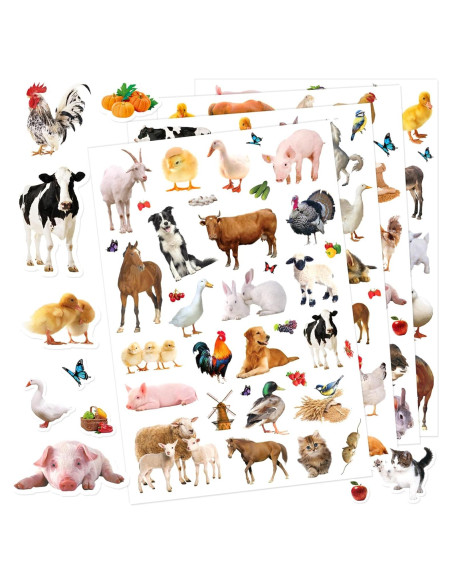 Pegatinas de Animales de Granja Genérico 720 Piezas Decorativas