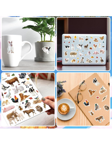Pegatinas de Animales de Granja Genérico 720 Piezas Decorativas