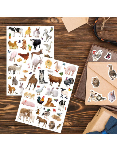 Pegatinas de Animales de Granja Genérico 720 Piezas Decorativas