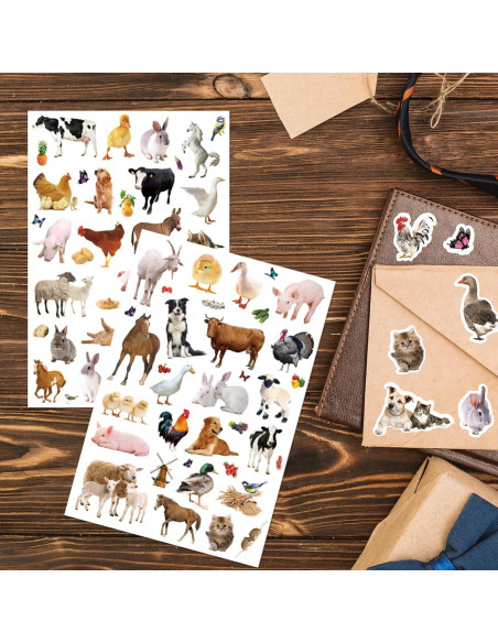 Pegatinas de Animales de Granja Genérico 720 Piezas Decorativas