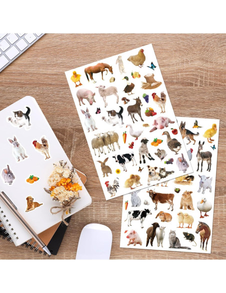 Pegatinas de Animales de Granja Genérico 720 Piezas Decorativas