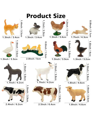 Figuras de Animales de Granja Toymany 14 Piezas Detalladas