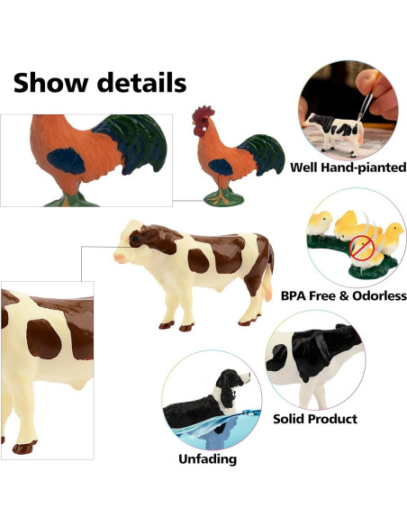 Figuras de Animales de Granja Toymany 14 Piezas Detalladas