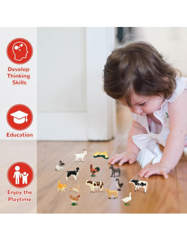 Figuras de Animales de Granja Toymany 14 Piezas Detalladas