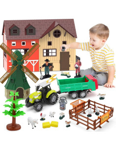 Set de Juguetes de Granja de deAO con Tractor y Animales 2