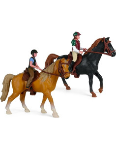 Figura de Caballo y Jinete Hiawbon Set de 2 Realista 2