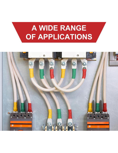 10 Terminales de Anillo de Cobre Estañado 6 AWG Sanuke