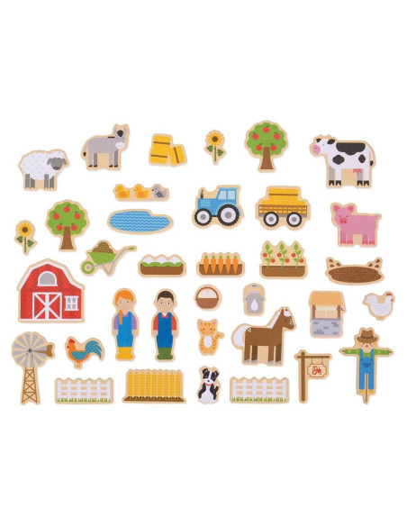 Imanes de Madera Bigjigs Toys - 35 Piezas de Granja Imanes de Madera Bigjigs Toys - 35 Piezas de Granja