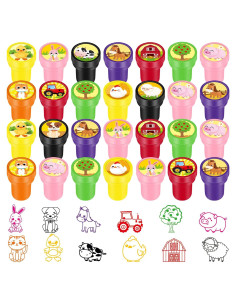 60 Sellos de Animales de Granja Gueevin para Niños