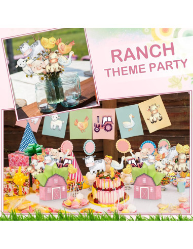 Centros de Mesa Animales de Granja 122 Pcs Seenelling