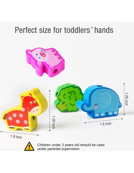 Juguete Montessori de Enhebrado de Madera YiTTOO 42 Piezas