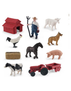 Figuritas de Animales de Granja OUKEYI 10 Piezas Realistas