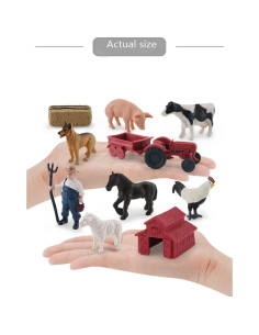 Figuritas de Animales de Granja OUKEYI 10 Piezas Realistas 2