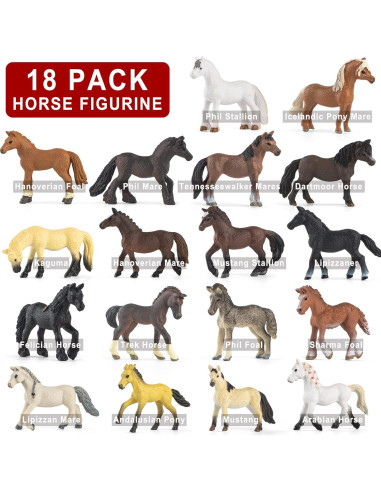 18 Figuras de Caballo Pony Miniatura Divwa - Juguetes Educativos