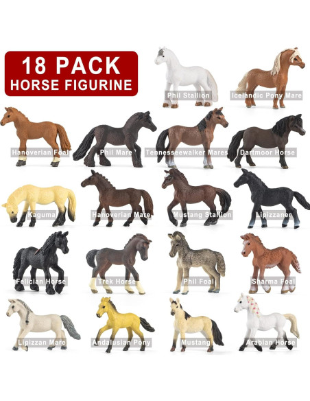18 Figuras de Caballo Pony Miniatura Divwa - Juguetes Educativos