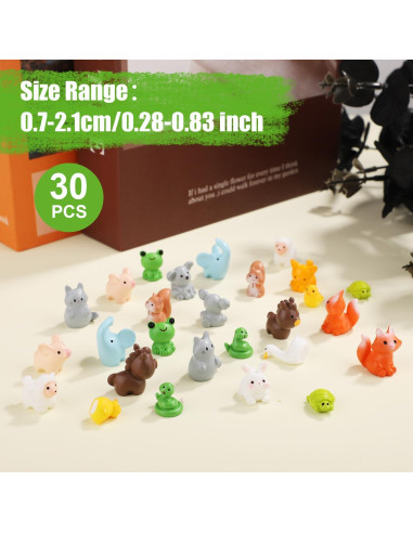 Juego de 30 Mini Animales de Resina NQEUEPN para Jardín