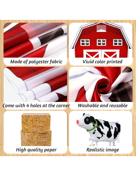 Decoración de Fiesta de Granja VioraWhite 15 Pcs Animales