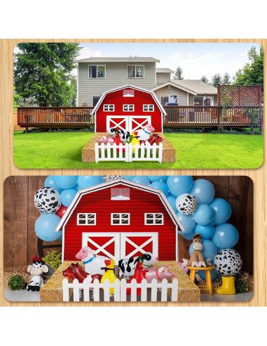 Decoración de Fiesta de Granja VioraWhite 15 Pcs Animales