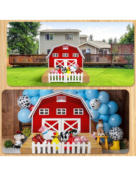 Decoración de Fiesta de Granja VioraWhite 15 Pcs Animales