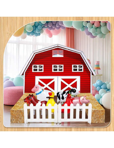 Decoración de Fiesta de Granja VioraWhite 15 Pcs Animales