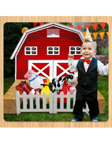 Decoración de Fiesta de Granja VioraWhite 15 Pcs Animales