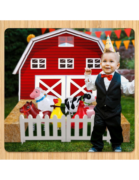 Decoración de Fiesta de Granja VioraWhite 15 Pcs Animales