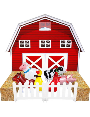Decoración de Fiesta de Granja VioraWhite 15 Pcs Animales