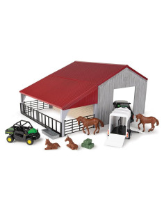 Set de Juguetes de Granja John Deere 13 Piezas con Establo
