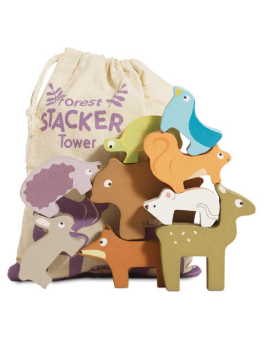 Le Toy Van Rompecabezas Apilamiento Madera 9 Animales 14cm