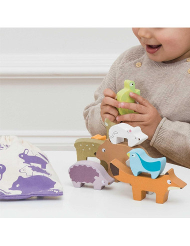 Le Toy Van Rompecabezas Apilamiento Madera 9 Animales 14cm