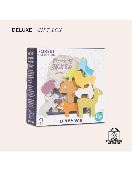 Le Toy Van Rompecabezas Apilamiento Madera 9 Animales 14cm