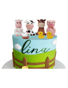 Adorno de Pastel DiDida Animales Granja 7,6x5,1x10,2cm