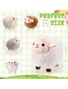 Conjunto 5 Animales de Peluche Oveja HyDren 30 cm y 11 cm 2