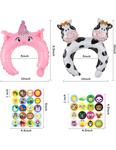 Diademas Inflables de Animales MALLMALL6 50 Piezas para Fiestas