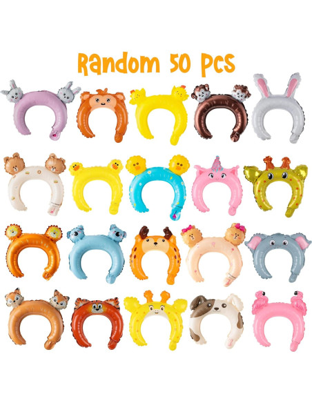 Diademas Inflables de Animales MALLMALL6 50 Piezas para Fiestas